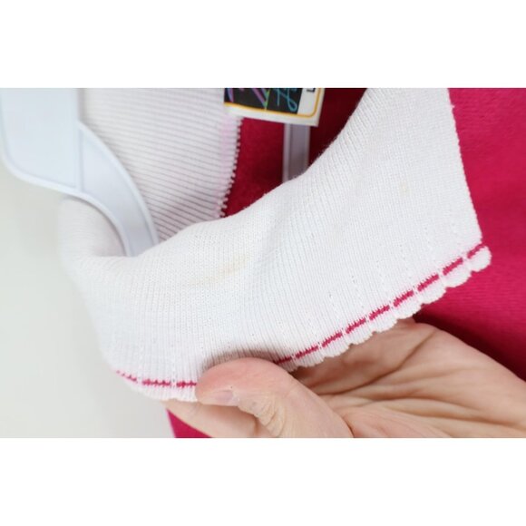 Vintage 90s Streetwear Womens Large Marco Island Flower Collared Sweatshirt USA - Picture 13 of 16